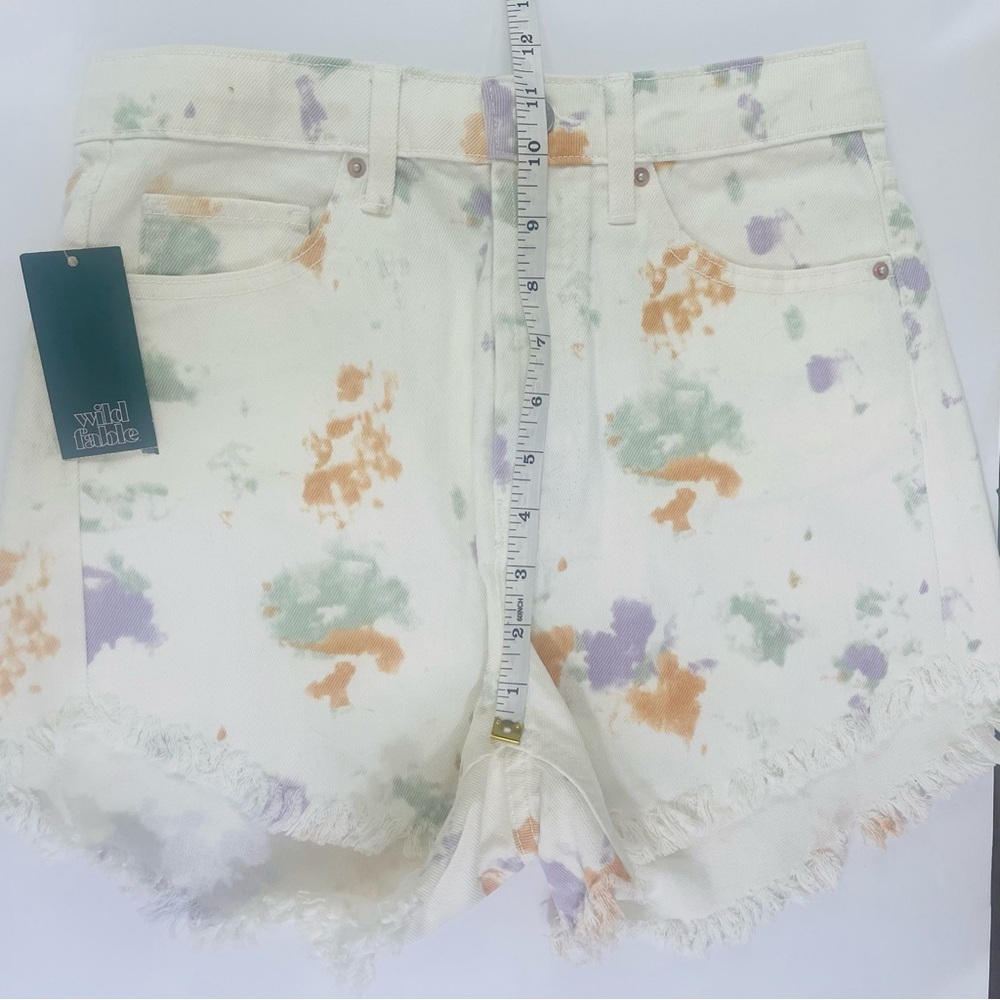 Wild Fable Purple and White Jean Shorts with Distressed Hem - Picture 7 of 11